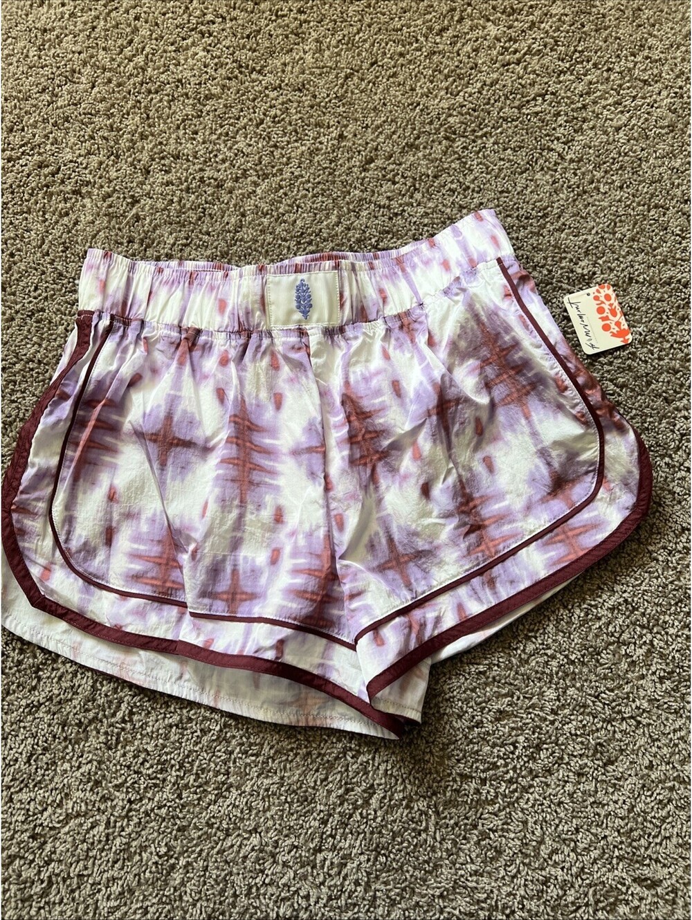 Free People Movement Women's Mauve Tie-Dye Shorts Sandstorm Medium NWT $40